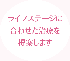 ライフステージに合わせた治療を提案します