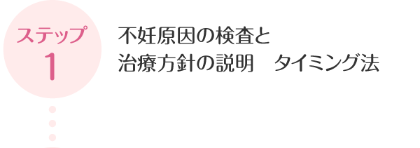 ステップ1　不妊原因の検査と治療方針の説明　タイミング法